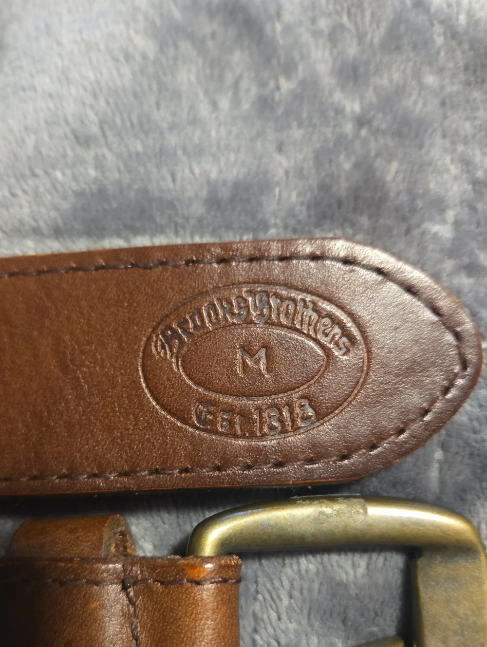 BROOKS BROTHERS-Braided Brown Leather Belt-Size M